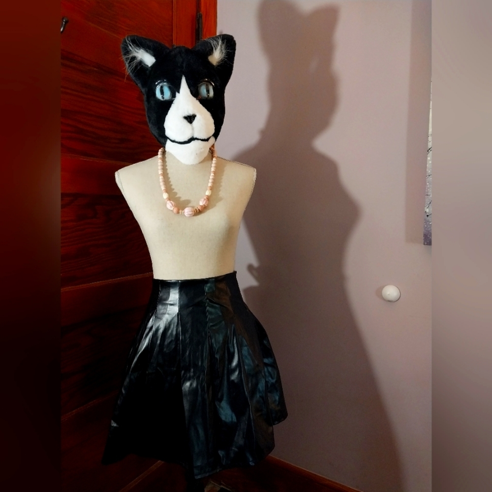 Pleather Flared Mini Skirt